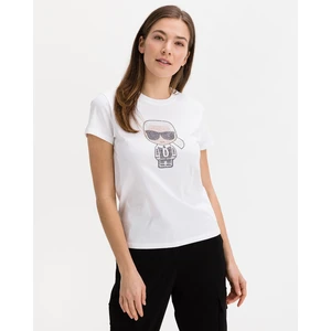 White Women's Patterned T-Shirt Karl Lagerfeld - Women