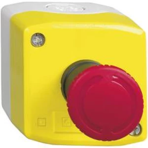 Schneider Harmony skříňka žlutá 1 červené tlačítko nouzového zastavení 1NO+1NC XALK178E