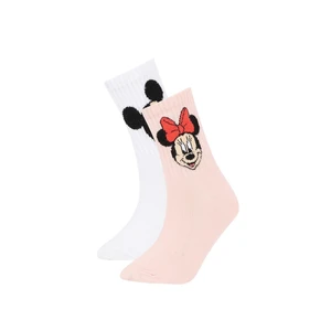 DEFACTO Girl Disney Mickey & Minnie 2-Piece Cotton Long Socks