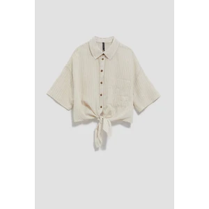 LADIES SHIRT L-KO-4039 BEIGE_OFF WHITE