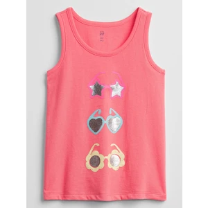 Červené holčičí dětské tílko graphic tank top GAP