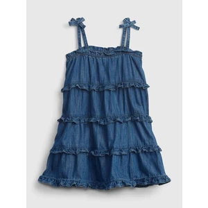 Modré holčičí dětské šaty denim tiered dress