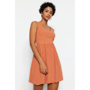 Trendyol Cinnamon Balloon Skirt Woven Mini Woven Dress