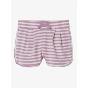 White Pink Girly Striped Shorts name it Jia - Girls