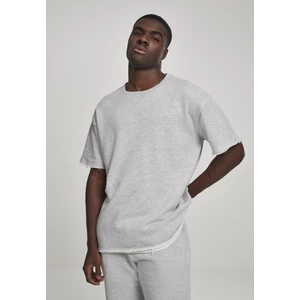 Terry T-shirt with herringbone light gray