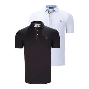 DUAL SET T8582 DEWBERRY MENS T-SHIRT-BLACK-WHITE