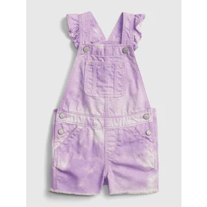 Růžový holčičí dětský overal tie-dye denim shortalls with Washwell