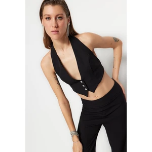 Trendyol Black Crop Woven Vest