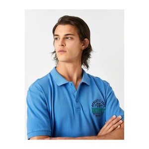 Koton College Embroidered Polo Neck T-Shirt