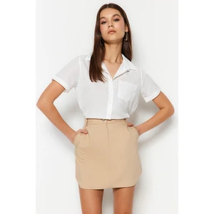 Trendyol Stone Woven Super Mini Skirt