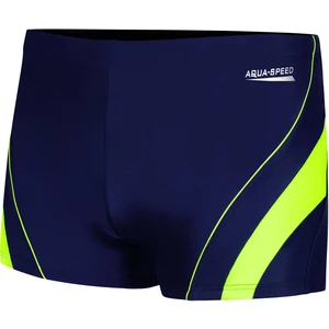 AQUA SPEED Man's Swimming Shorts Dennis Navy Blue/Green Pattern 01