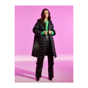 Koton Rachel Araz X - Long Coat with Heart Quilted Hooded