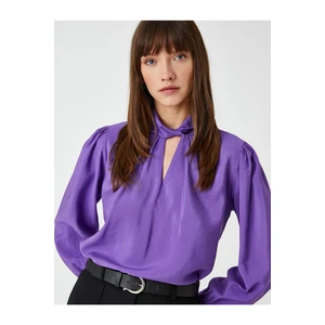 Koton Satin Blouse with Collar Detailed Long Sleeve