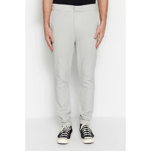 Trendyol Men's Gray Regular Fit Gabardine Trousers