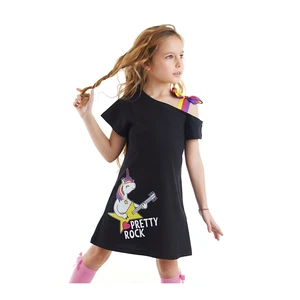 Mushi Unicorn Rock Girl's Black Dress