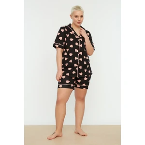 Trendyol Curve Plus Size Pajama Set - Multicolored - Heart