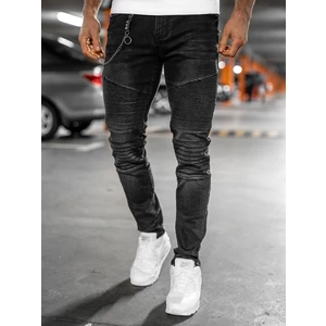 Czarne jeansowe spodnie męskie slim fit Denley 61025W0