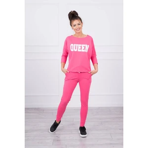 Set with Queen print fuchsia