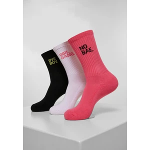 Girl Gang Socks 3-Pack pink/wht/blk