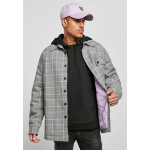 Plaid quilted shirt jacket black/white