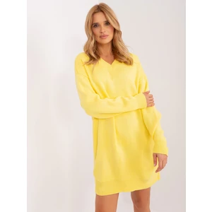 Yellow knitted dress with wool