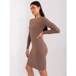 Brown dress with long sleeves