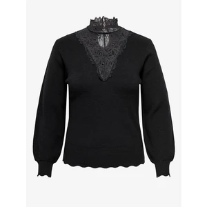 Black women's sweater with lace ONLY CARMAKOMA Rebecca - Women