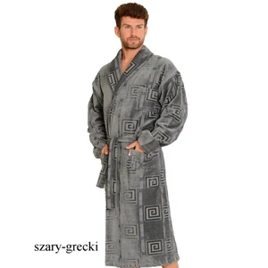 Bathrobe De Lafense 803 M-2XL men's grey-greek 092