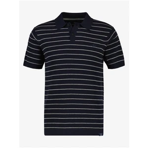 Dark blue men's striped polo shirt LERROS - Men