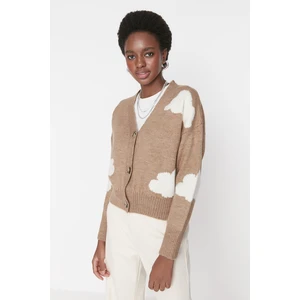 Trendyol Beige Jacquard Knitwear Cardigan