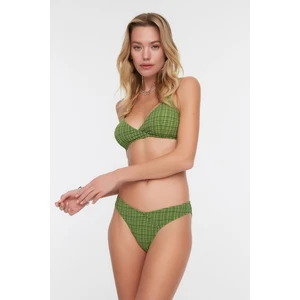 Trendyol Zöld Texturált V Cut Bikini alsó