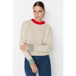 Trendyol Sweater - Ecru - Regular fit