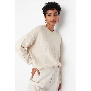 Trendyol Sweater - Beige - Regular fit