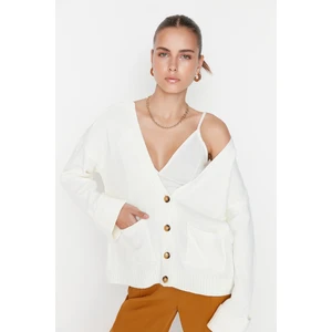 Trendyol Cardigan - Ecru - Regular fit