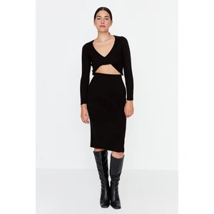 Trendyol Black Cut Out Detailed Knitwear Dress