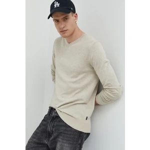 Krémový žíhaný basic svetr Jack & Jones Emil - Pánské