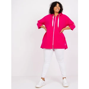 Miley's fuchsia plus size sweatshirt with a hood