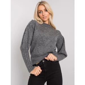 RUE PARIS Dark gray women's knitted sweater