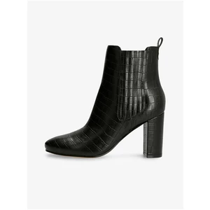 Black Women Patterned Ankle Boots Guess Heeled - Women
