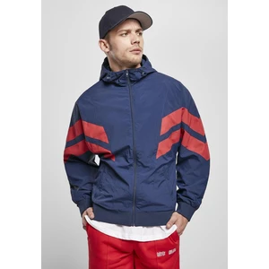 Crinkle Panel Track Jacket Darkblue/cityred