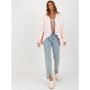 Light pink women's cardigan without closure