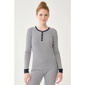 Dagi Pajama Top - Dark blue - Plain