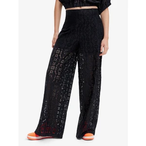 Black Women's Wide Lace Trousers Desigual Newcastle - Women