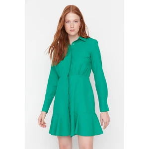 Trendyol Green Flywheel Detailed Shirt Dress