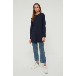 Trendyol Navy Blue Crew Neck Knitted Tunic