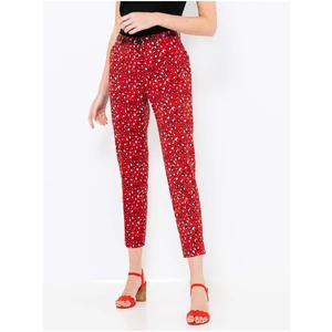 Red Patterned Shortened Pants CAMAIEU - Women