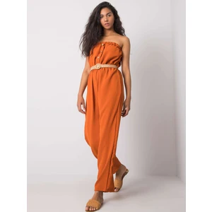 RUE PARIS Orange jumpsuit with belt