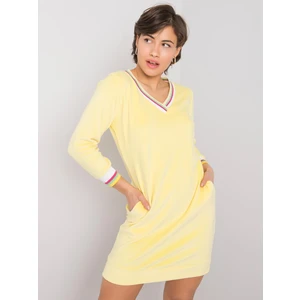 RUE PARIS Yellow velor dress