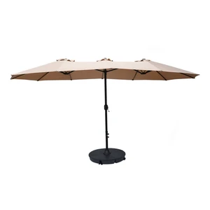 Beżowy parasol ogrodowy 456x270 cm Double – Rojaplast