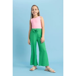 DEFACTO Girl's Wide Leg Crinkle Fabric Trousers